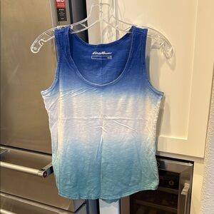 Eddie Bauer Blue Tank Top with Gradient Design